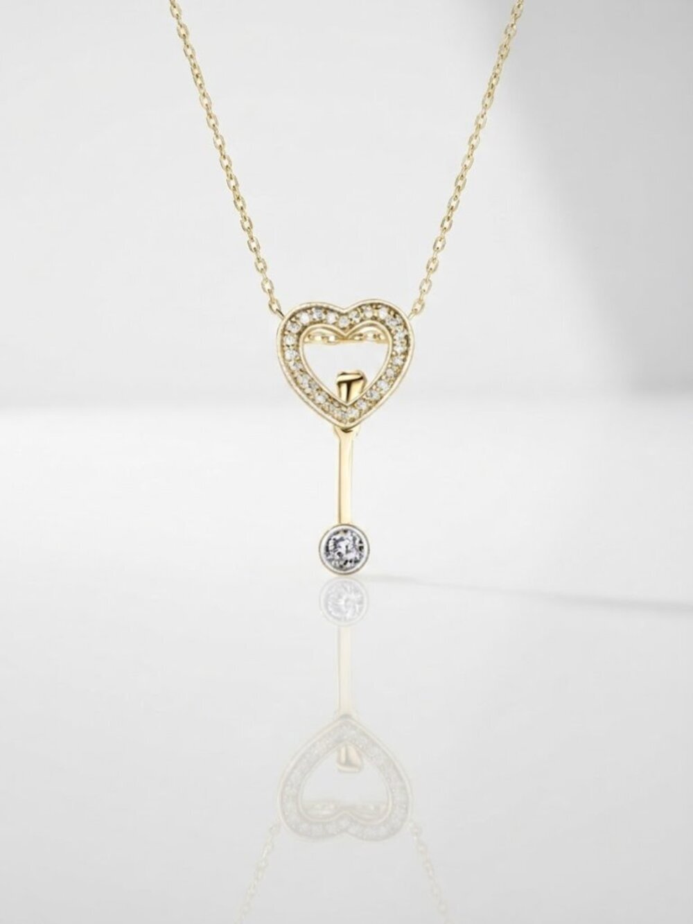 Elegant Heart Drop Necklace - Picture 7 of 8